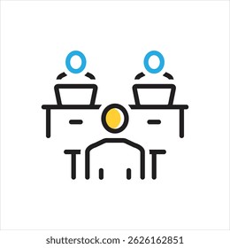 Vector multi color icon for monitor