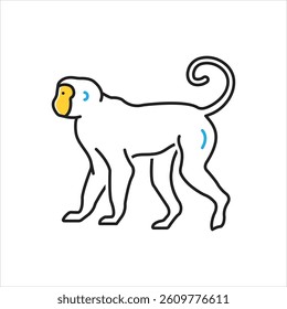 Vector multi color icon for monkey