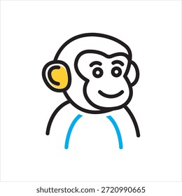 Ícone de vetor de várias cores para macaco