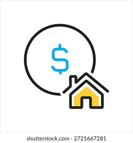 Vector icono multicolor para hipoteca