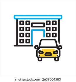 Vector multi color icon for motel