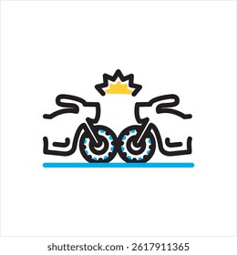 Vector multi color icon for motorcycle crashes
