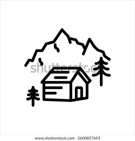 Vector multi color icon for mountain cabin