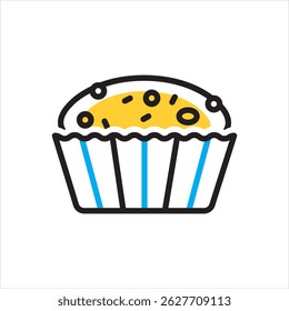 Ícone de vetor de várias cores para muffin