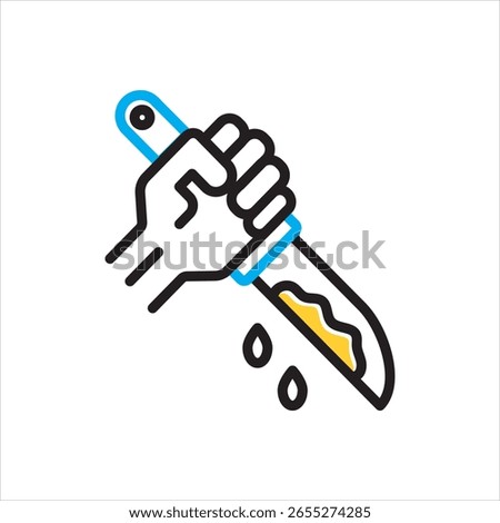 Vector multi color icon for murderer