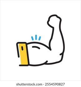 Vector multi color icon for muscle arm
