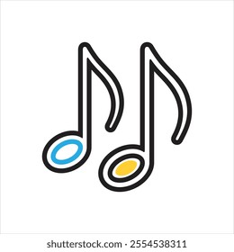 Vector multi color icon for music note