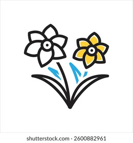 Vector multi color icon for narcissus