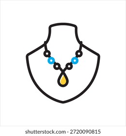 Vector icono multicolor para el collar
