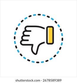 Vector multi color icon for negative