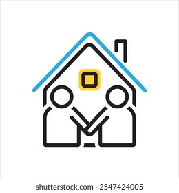 Vector multi color icon for neighbor