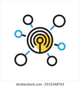 Vector multi color icon for network