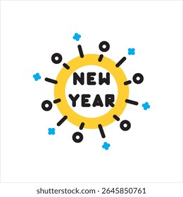 Icono multicolor del Vector para el año nuevo