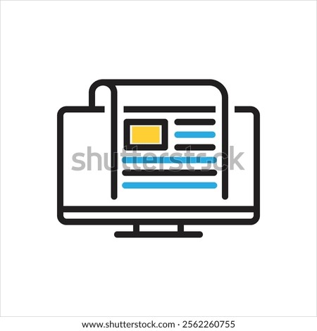 Vector multi color icon for news