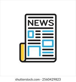 Vector multi color icon for newspaper