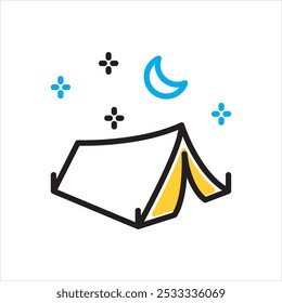Vector icono multicolor para la noche