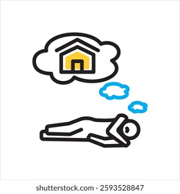 Vector multi color icon for no shelter