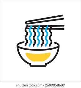Vector multi color icon for noodles