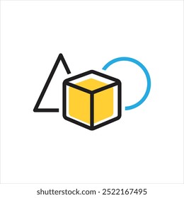 Vector multi color icon for object