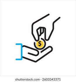 Vector multi color icon for obtain