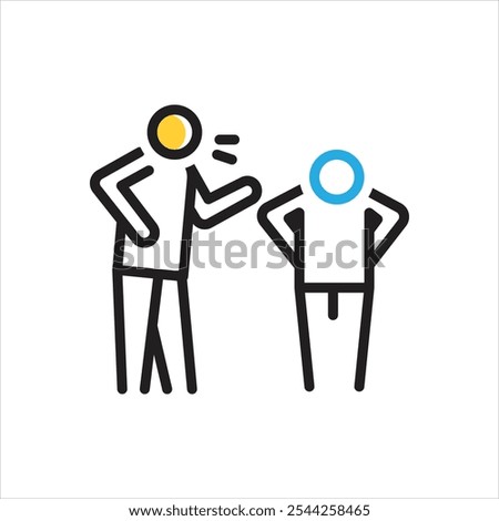 Vector multi color icon for offense