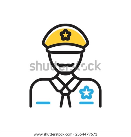 Vector multi color icon for officer