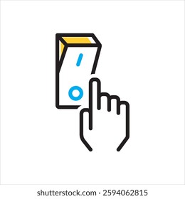 Vector multi color icon for on off