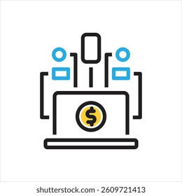 Vector multi color icon for online business