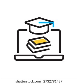 Vector icono multicolor para curso en línea