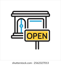 Vector multi color icon for opening