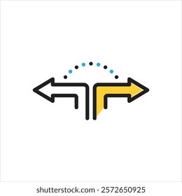 Vector multi color icon for opposite