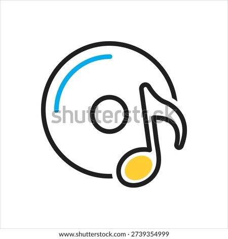 Vector multi color icon for optical disc