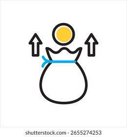 Icono multicolor del Vector para el resultado