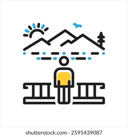 Vector multi color icon for overlook