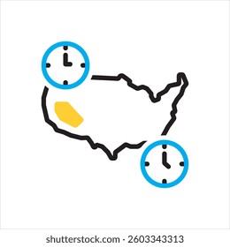 Vector multi color icon for pacific time