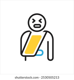 Vector multi color icon for painful