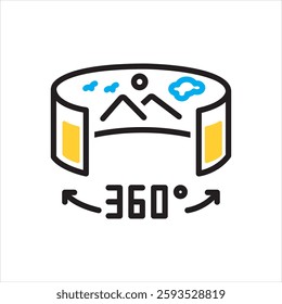 Vector multi color icon for panoramic view