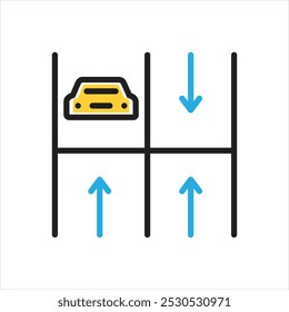 Ícone de vetor de várias cores para estacionamento
