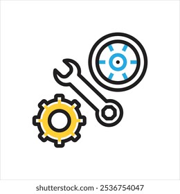 Vector multi color icon for parts
