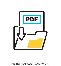 Vector multi color icon for pdf download