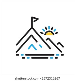 Vector multi color icon for peak