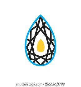 Vector multi color icon for pear diamond