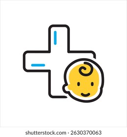 Vector multi color icon for pediatric clinic