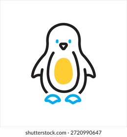 Ícone de vetor de várias cores para pinguim