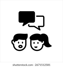Ícone de vetor de várias cores para pessoas conversando