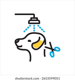 Vector multi color icon for pet groom