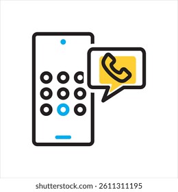 Vector multi color icon for phone number
