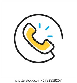 Vector multi color icon for phone receiver