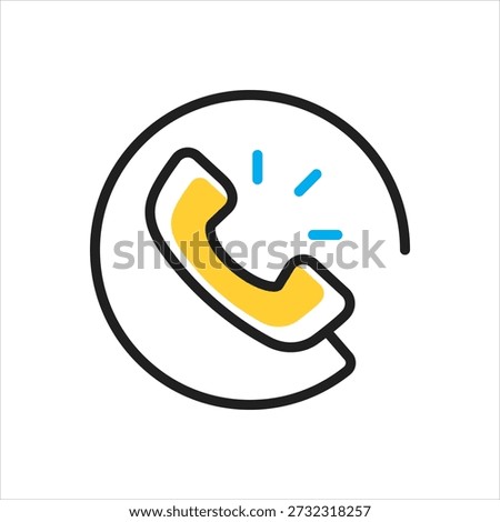 Vector multi color icon for phone receiver