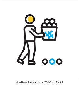 Vector multi color icon for pick